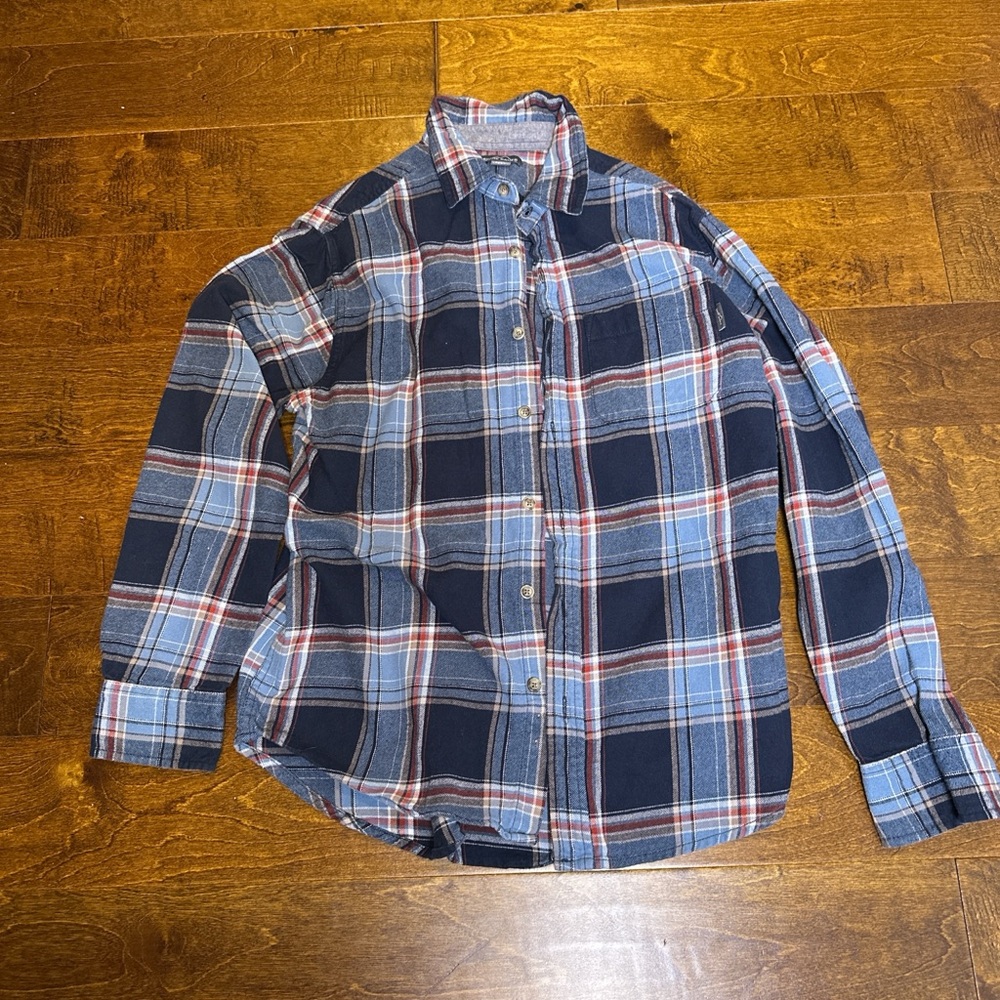 Eddie Bauer - Men's Blue Plaid Flannel Shirt